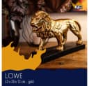 Hansmeier Löwen-Skulptur Deko Gold & Silber Polyresin Bild 1