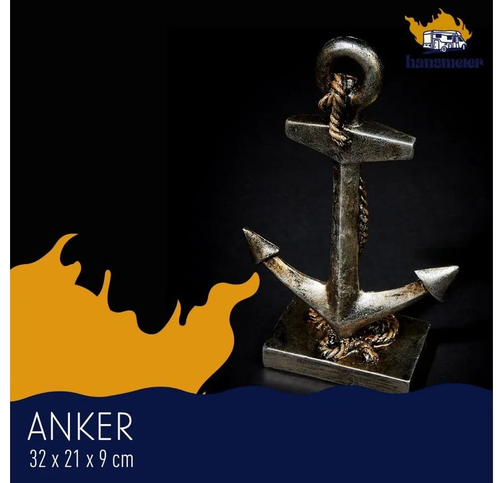Hansmeier Deko Statue Anker Kunststein Maritim