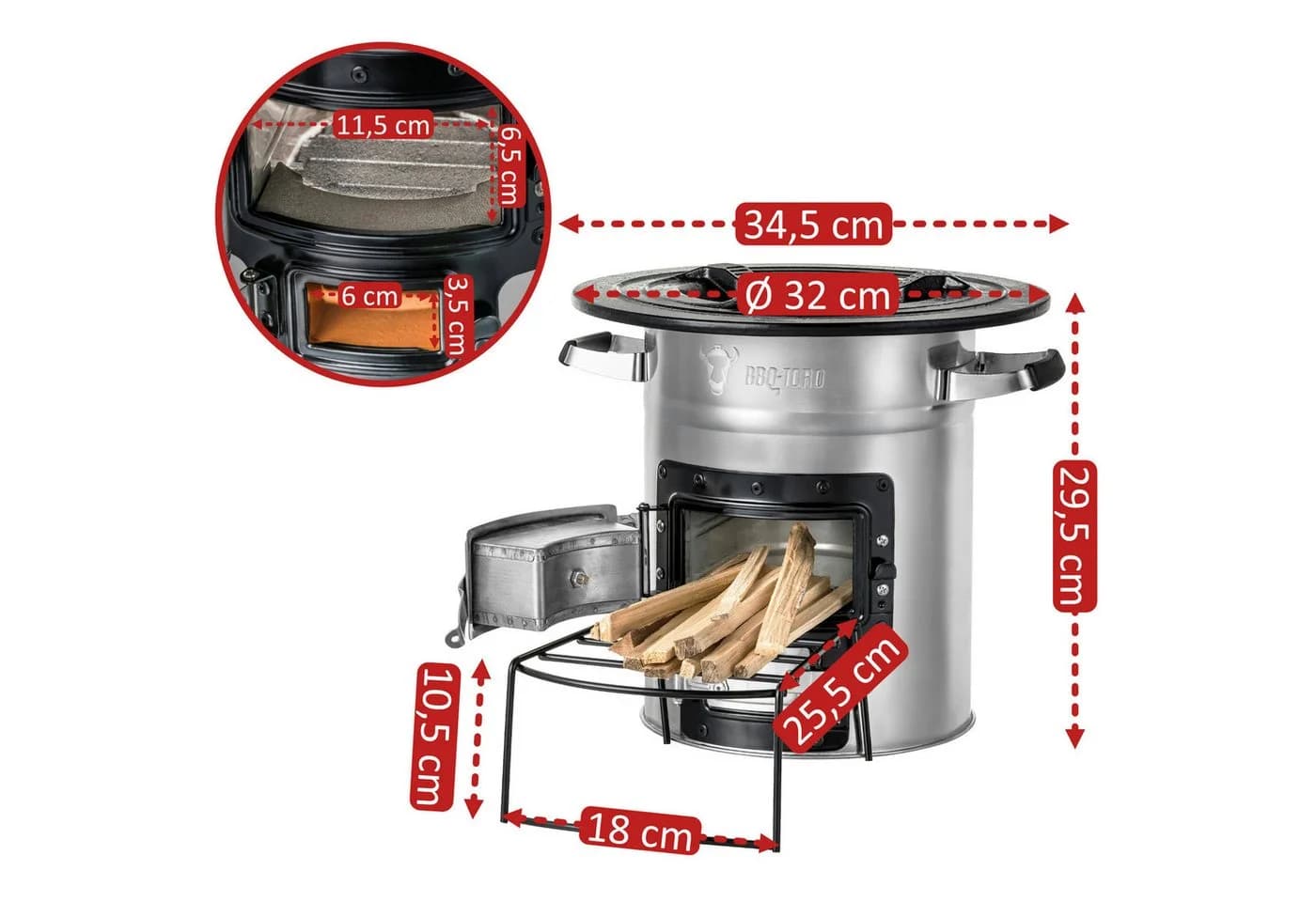 Raketenofen aus Edelstahl für Outdoor und Camping - Bild 4