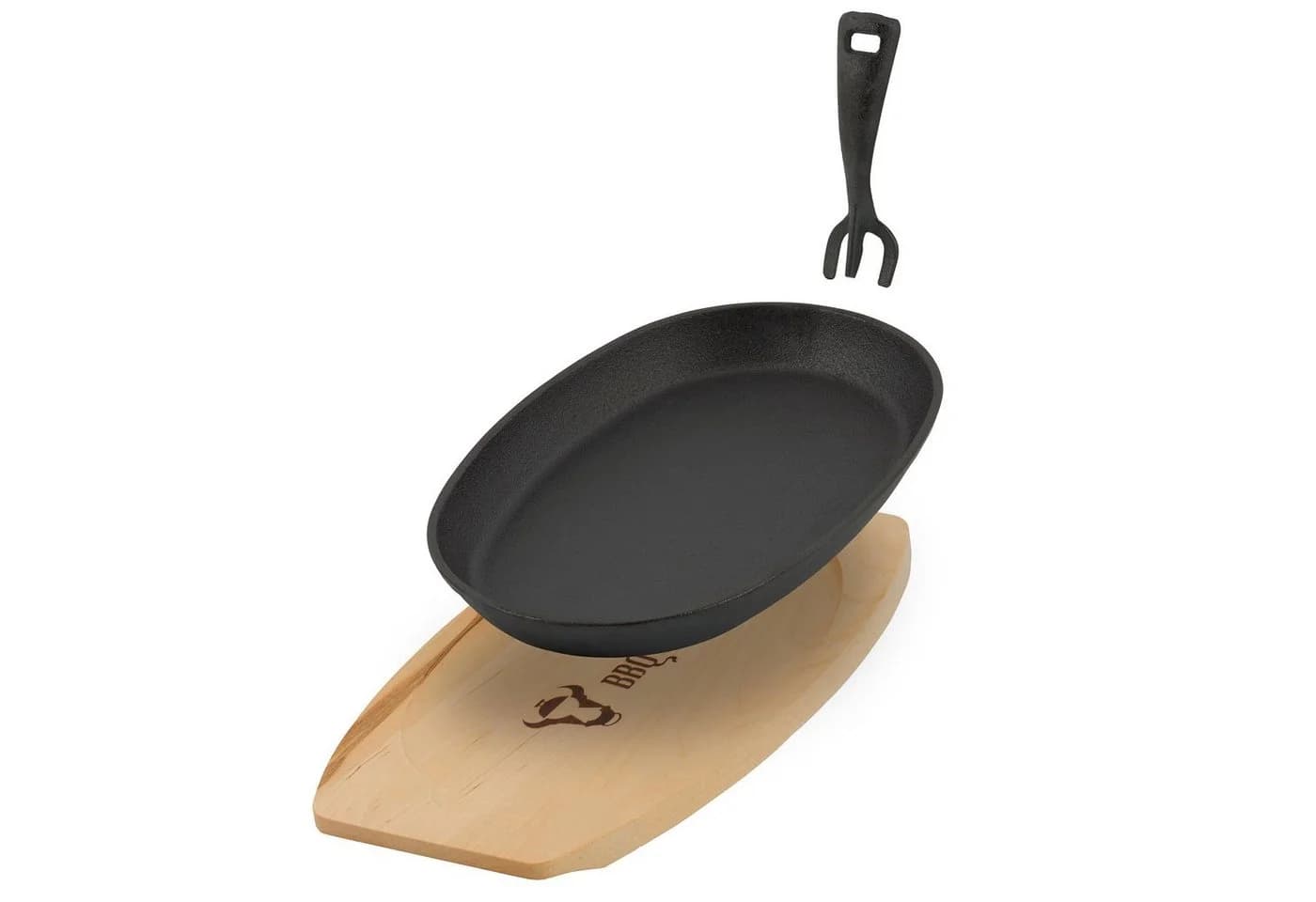 BBQ-Toro Servierpfanne Gusseisen Set mit Holzbrett 6x - Bild 5
