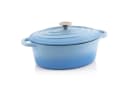 BBQ-Toro Bräter Gusseisen Cocotte 4,3L Blau Oval Bild 2
