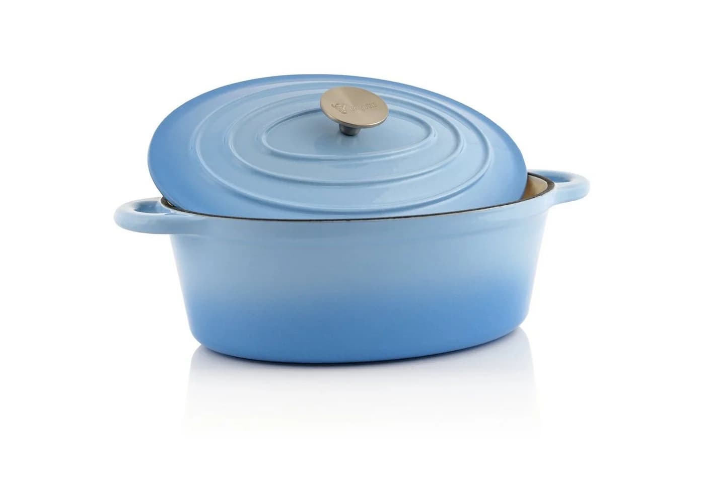 BBQ-Toro Bräter Gusseisen Cocotte 4,3L Blau Oval - Bild 3