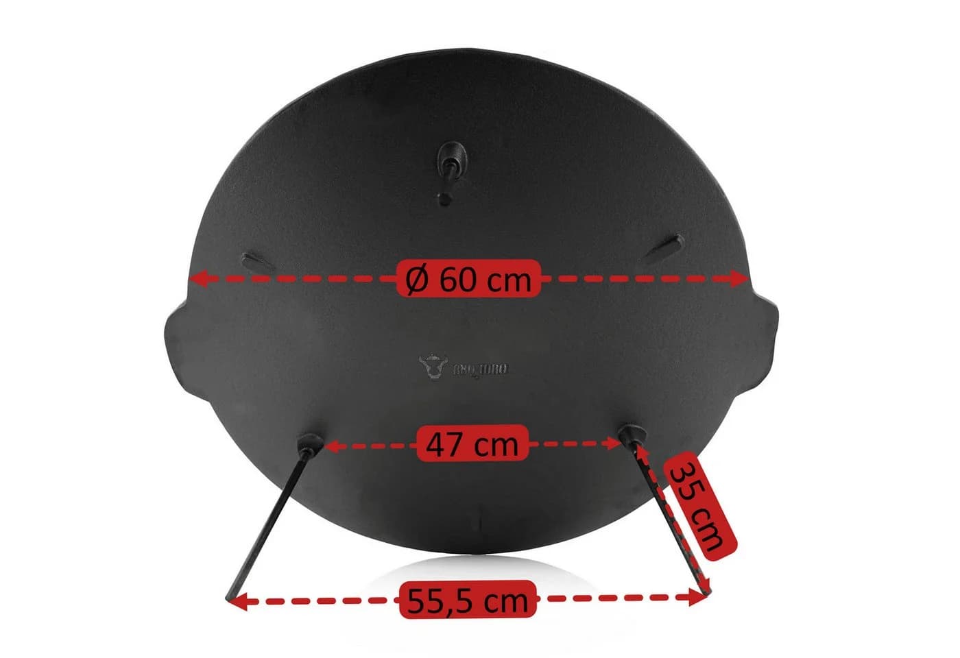 BBQ-Toro Gusseisen Grillplatte Ø 60 cm mit 3 Beinen Schwarz - Bild 3