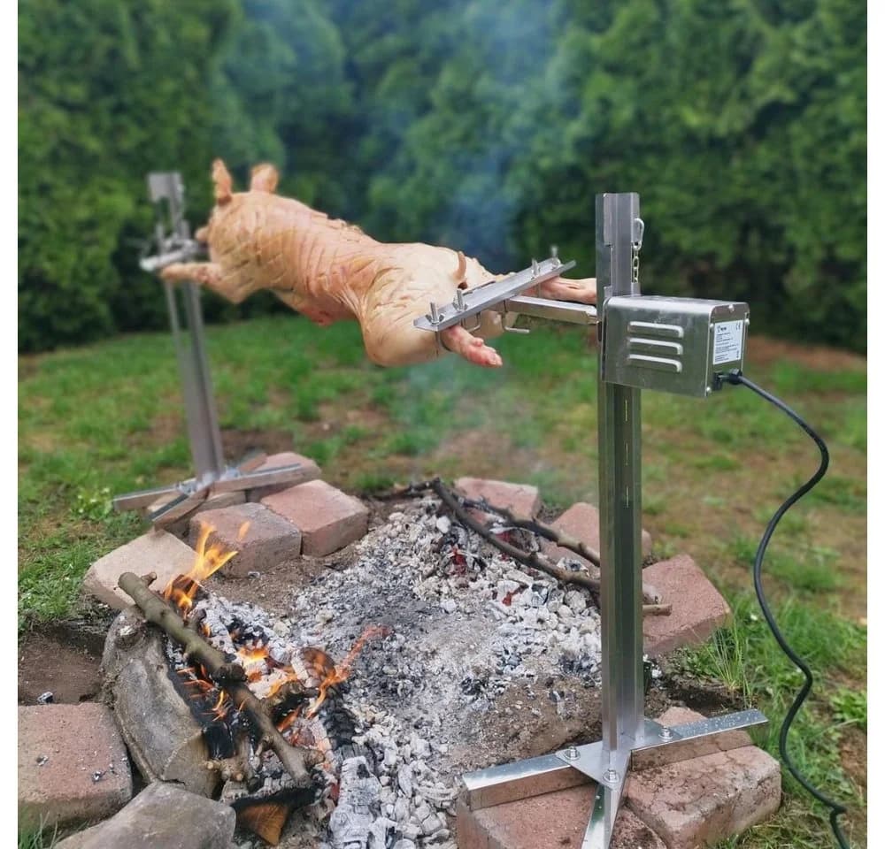 BBQ-Toro Spanferkelgrill mit Motor, höhenverstellbar, Edelstahl