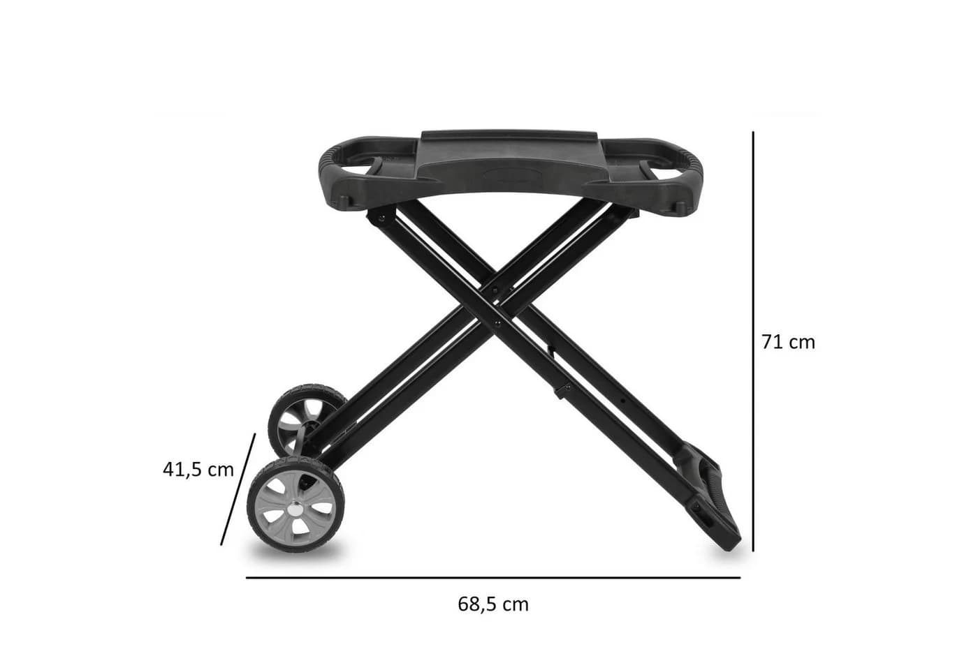 BBQ-Toro Grilltisch für Gasgrill, faltbar mit Rollen, schwarz