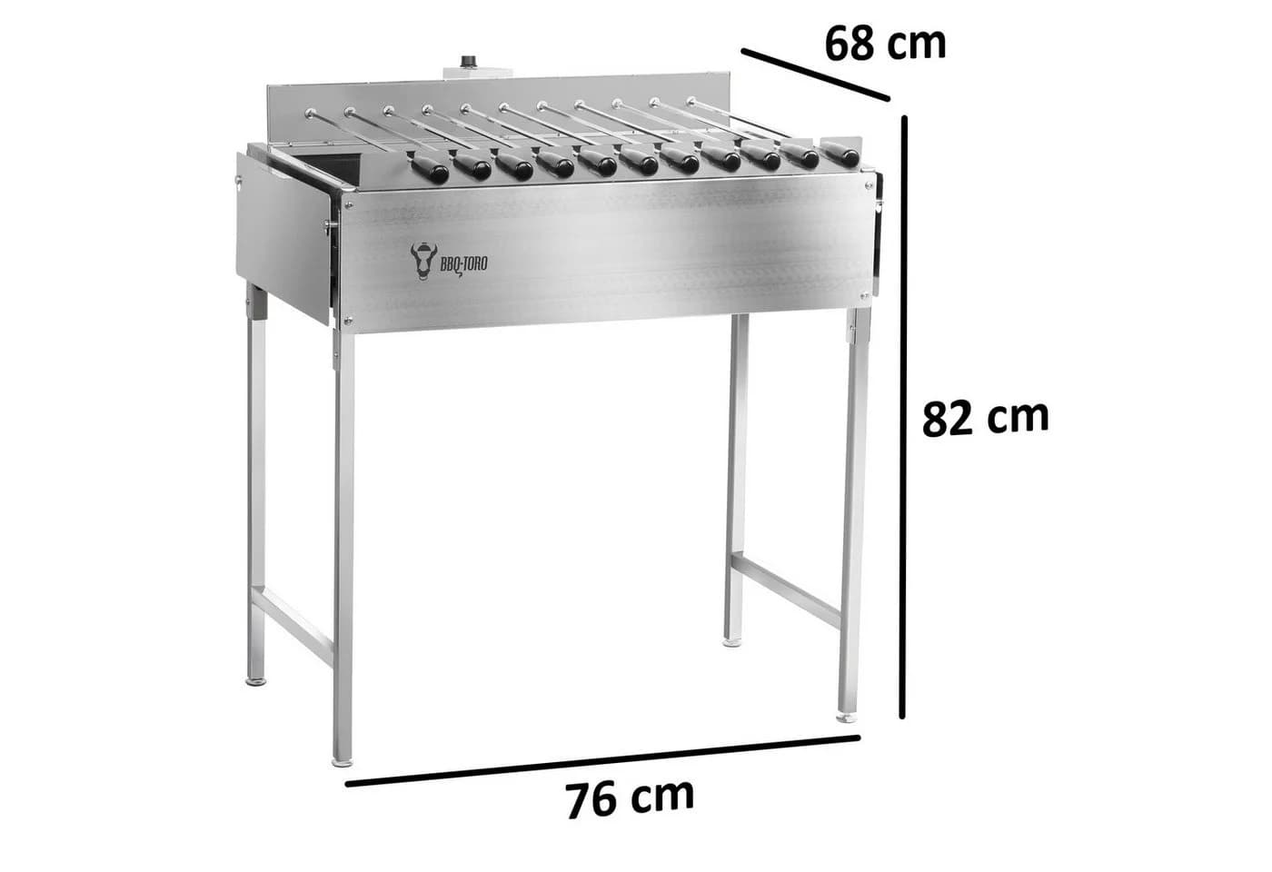 BBQ-Toro Drehspieß Kohlegrill Edelstahl mit 11 Spießen und Motor - Bild 3
