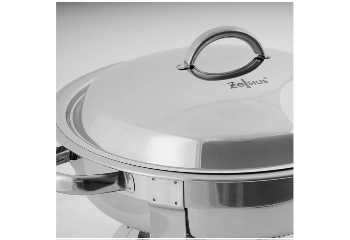 Mahlzeit Speisenwärmer Edelstahl Chafing Dish rund 4,5 Liter silber