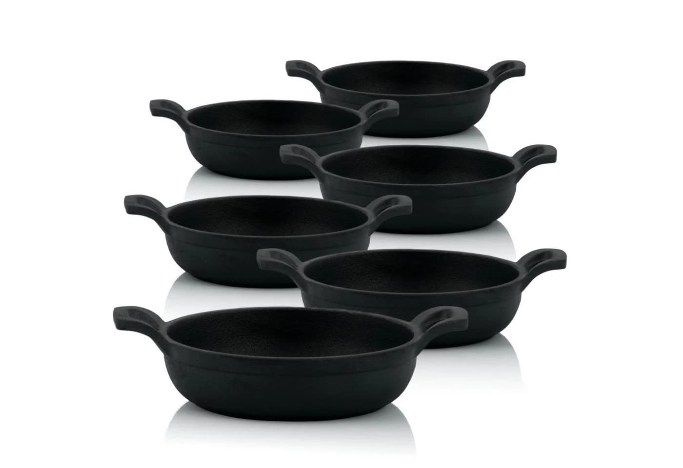 BBQ-Toro Grillpfanne Gusseisen 6er Set Schwarz - Bild 4