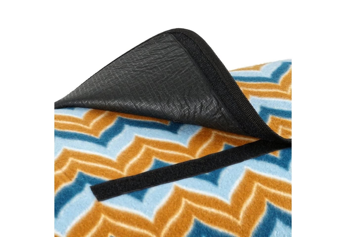 CampFeuer Picknickdecke 200x200 cm blau/braun wasserabweisend - Bild 1