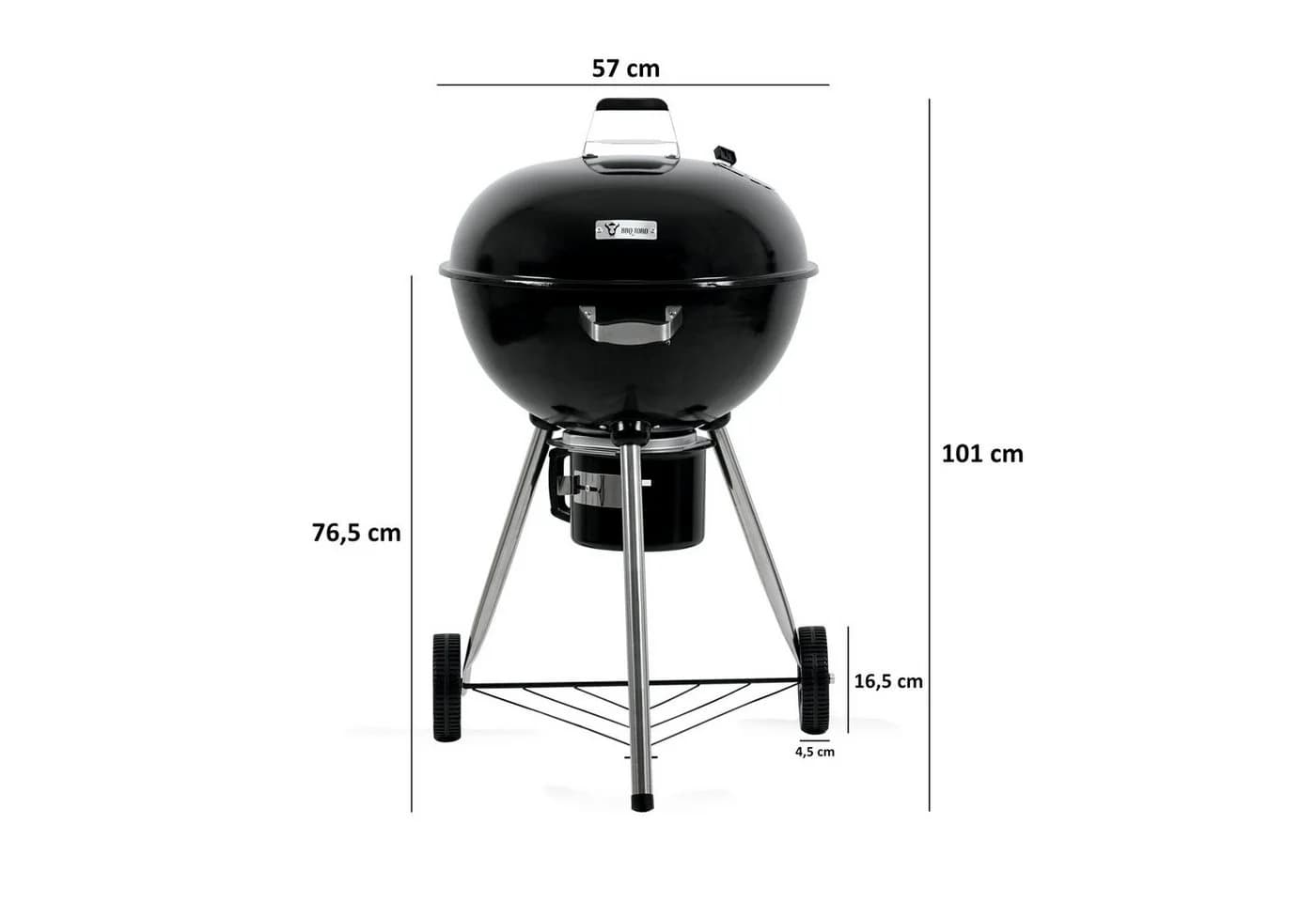 BBQ-Toro Kugelgrill Holzkohlegrill Schwarz Ø 57 cm - Bild 4