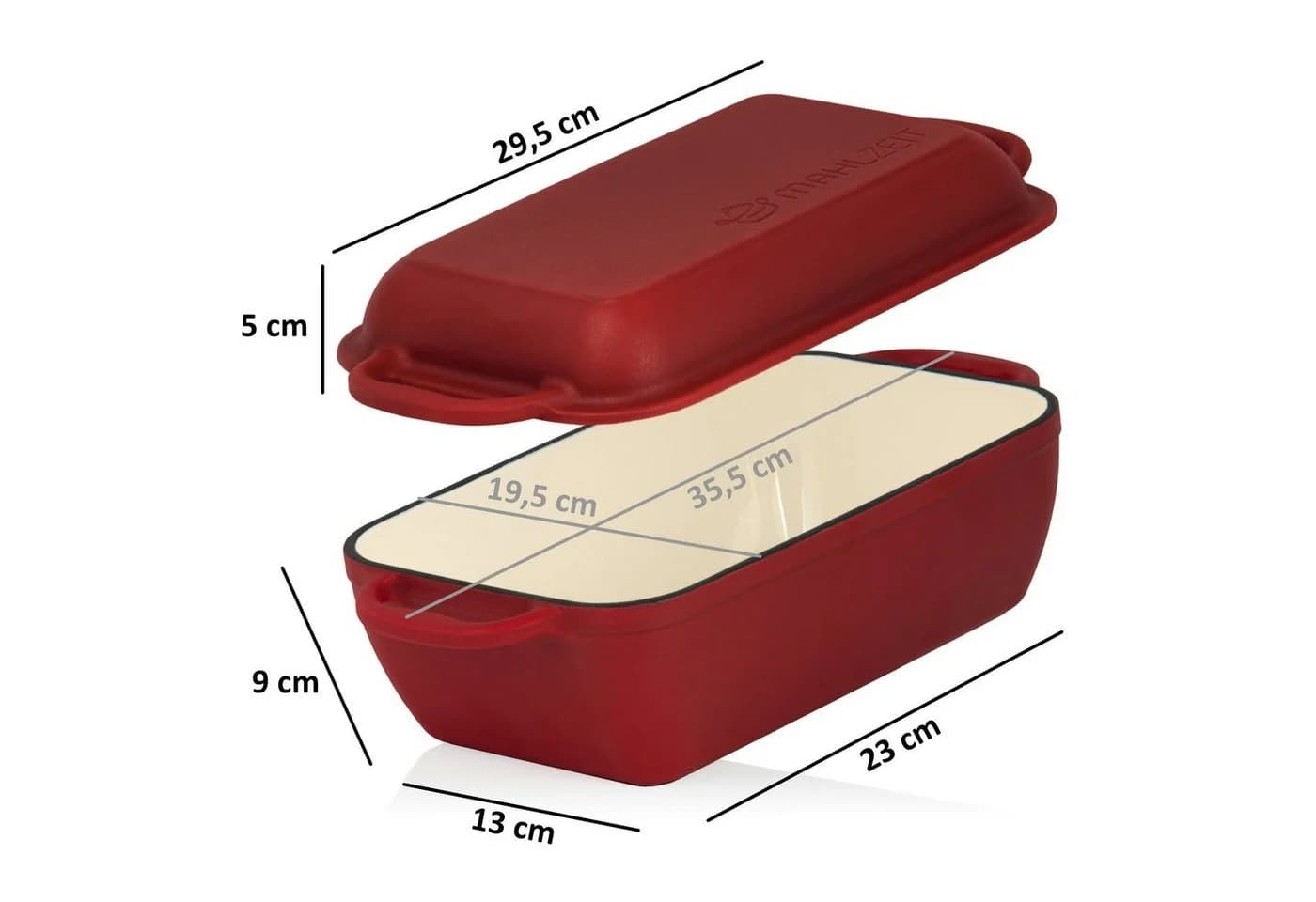 Mahlzeit Bräter Gusseisen 4,8L emailliert mit Deckel Dark Cherry - Bild 3