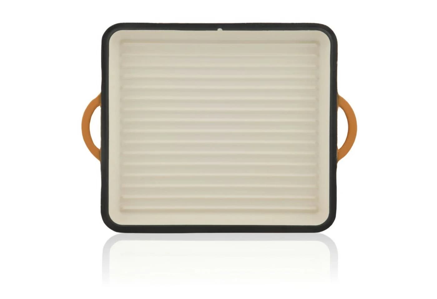Mahlzeit Bräter Gusseisen emailliert 10,5 L Sunny Orange 2in1 mit Grillpfanne - Bild 5