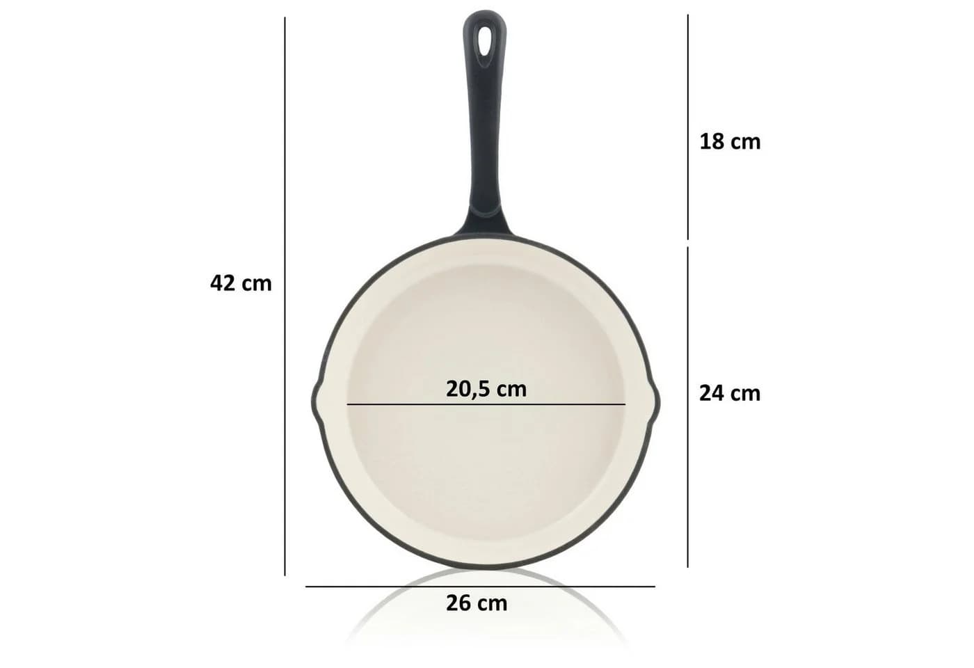Mahlzeit Bratpfanne Gusseisen emailliert 24cm Blue Berry
