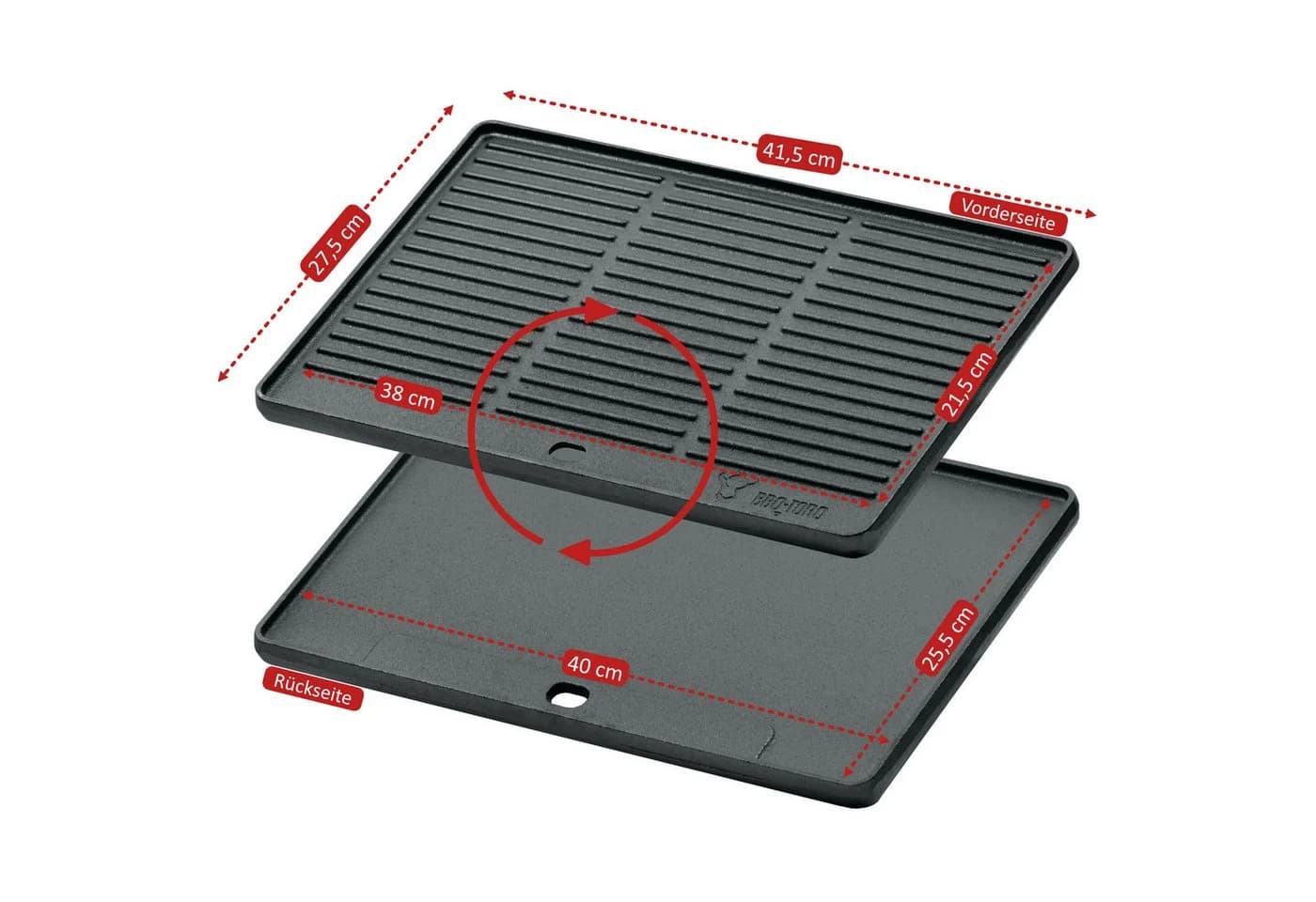 BBQ-Toro Gusseisen Grillplatte Wendeplatte 41,5x27,5 cm - Bild 5