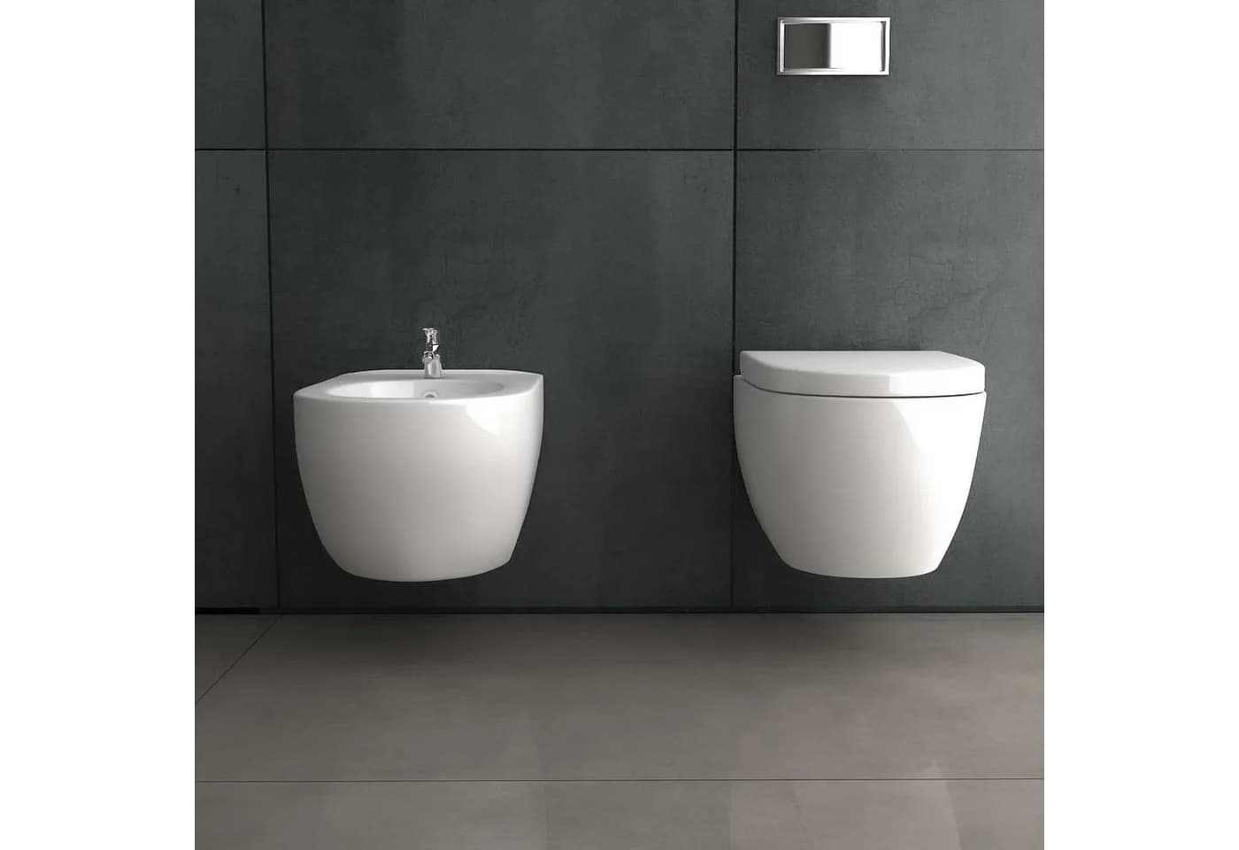 Alpenberger Bidet Komplet Set mit Hänge WC Spülrandlos - Bild 3