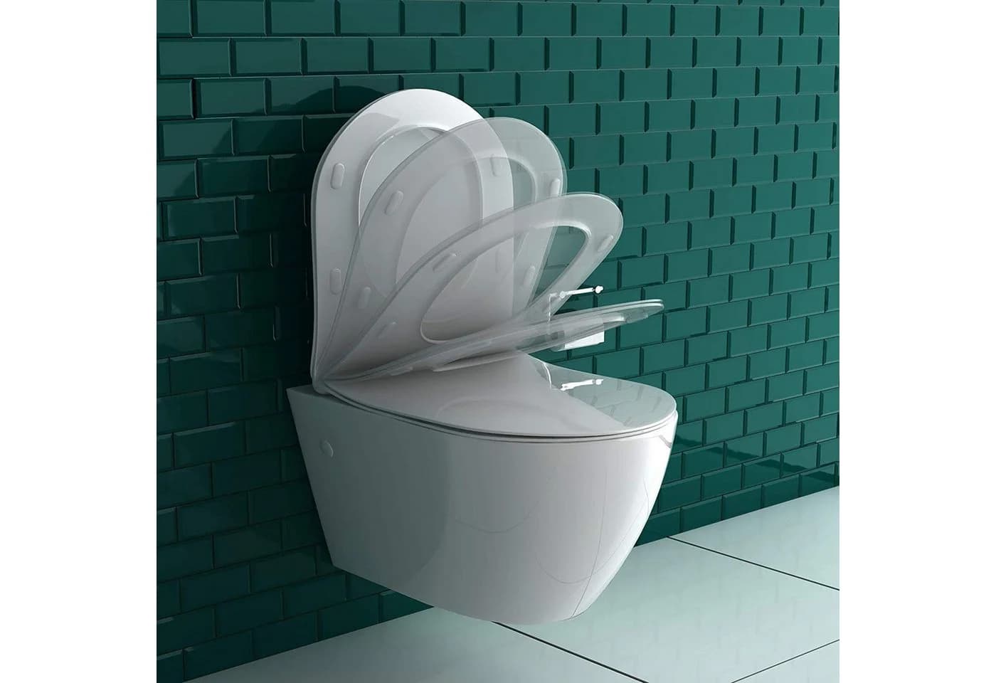 Alpenberger Wand-WC spülrandlos mit Soft-Close Sitz weiß - Bild 3