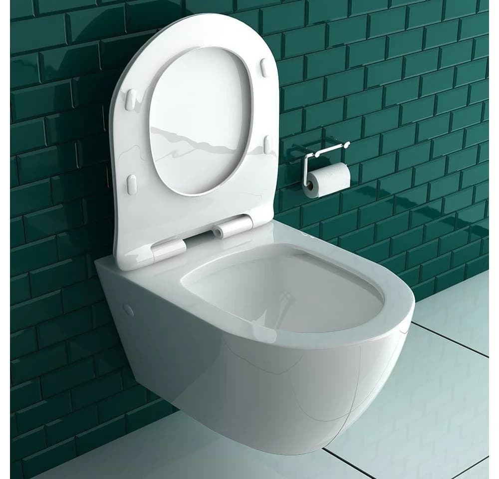 Alpenberger Wand-WC spülrandlos mit Soft-Close Sitz weiß - Bild 4