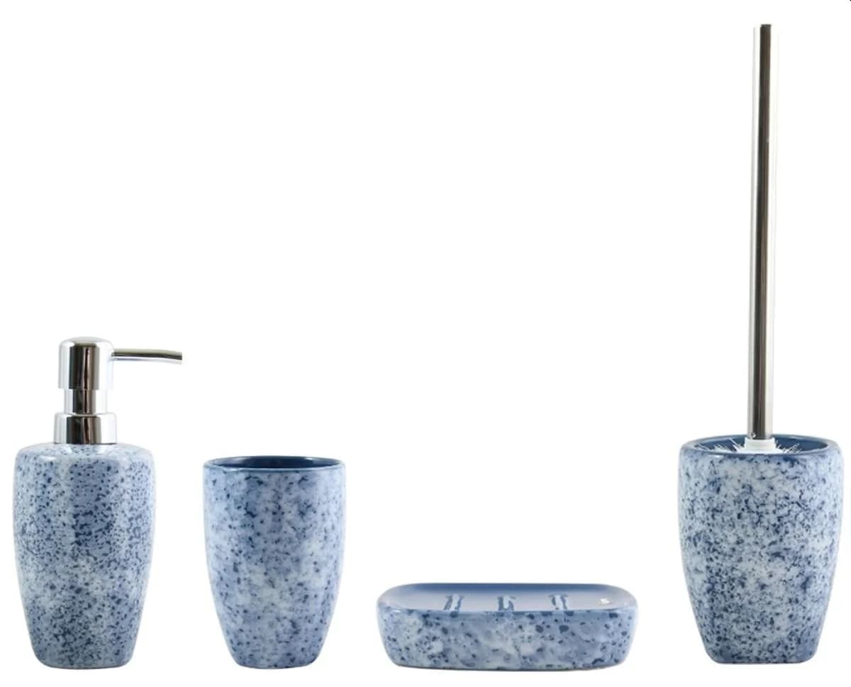 MSV Badaccessoires-Set CARRARE 4-tlg. Keramik Blau-Grau - Bild 2