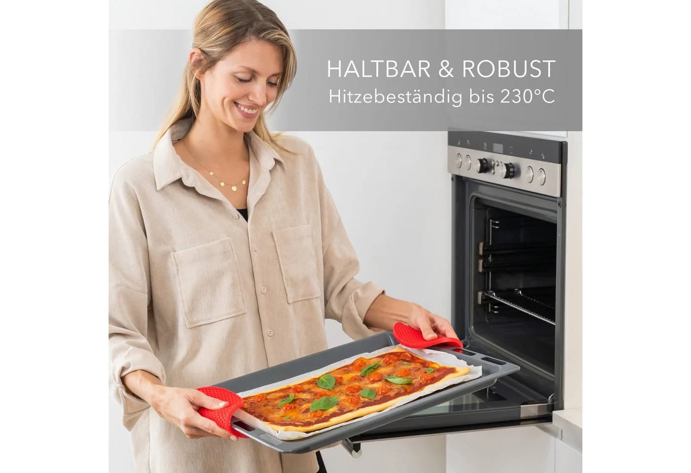 AVANA Topfuntersetzer Silikon 4er Set Rot Wabenmuster - Bild 4