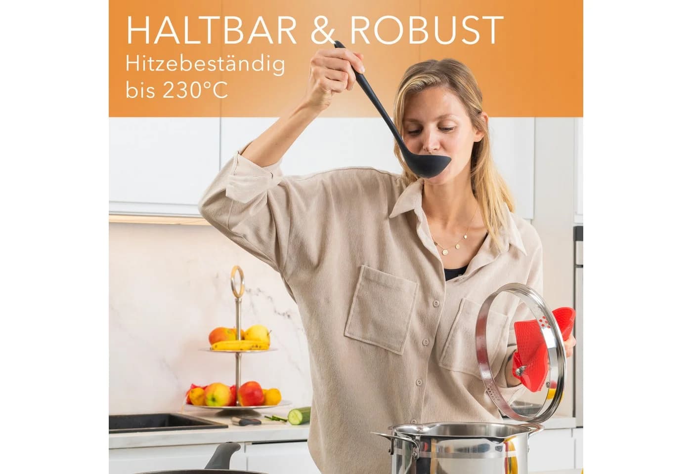 AVANA 10-tlg. Silikon Kochbesteck-Set Schwarz Hitzebeständig - Bild 4