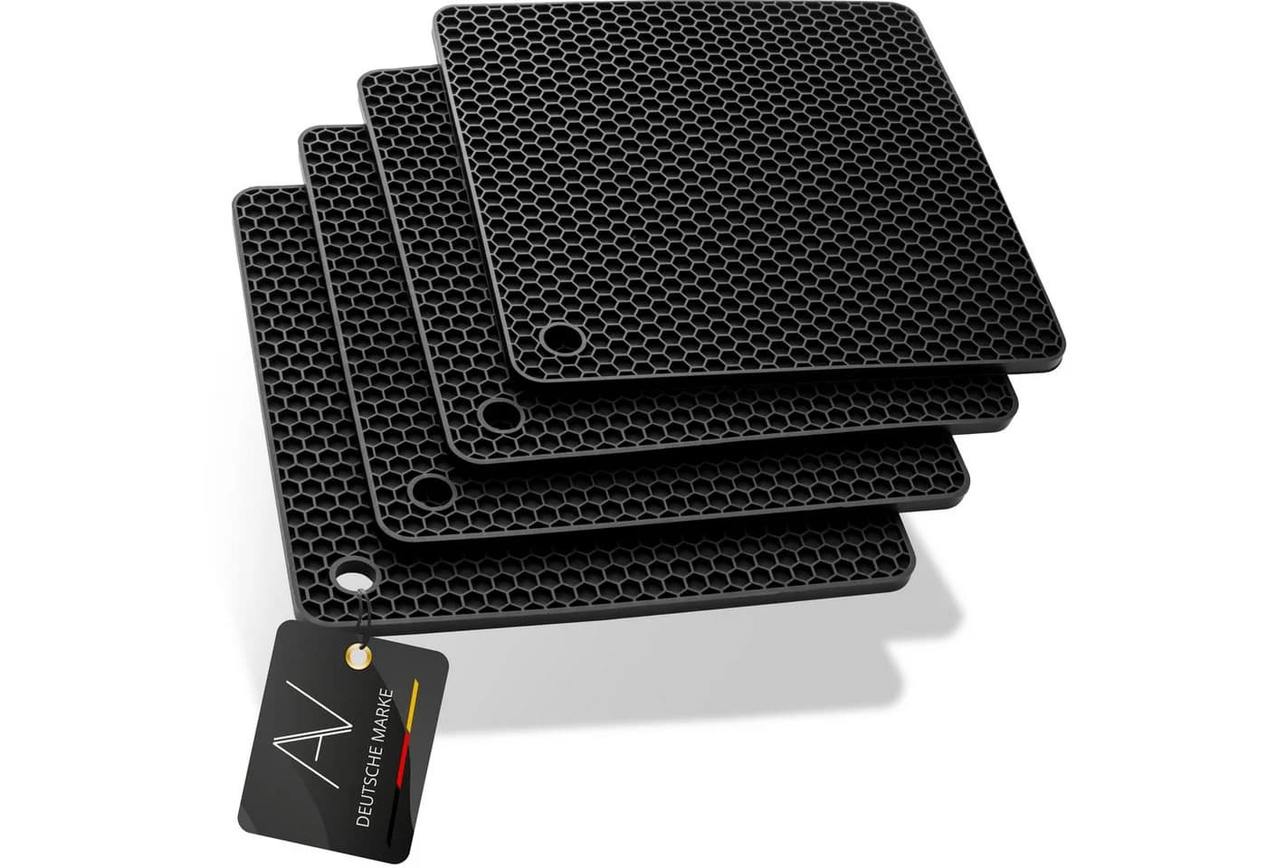 AVANA Topfuntersetzer Silikon 4er Set Schwarz Wabenmuster - Bild 2