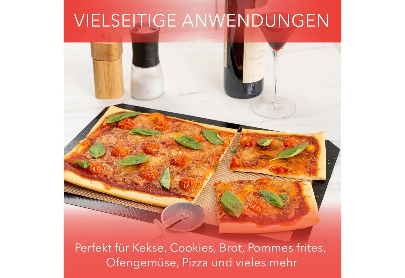 AVANA Backmatte Silikon 3er Set Schwarz Antihaft - Bild 5