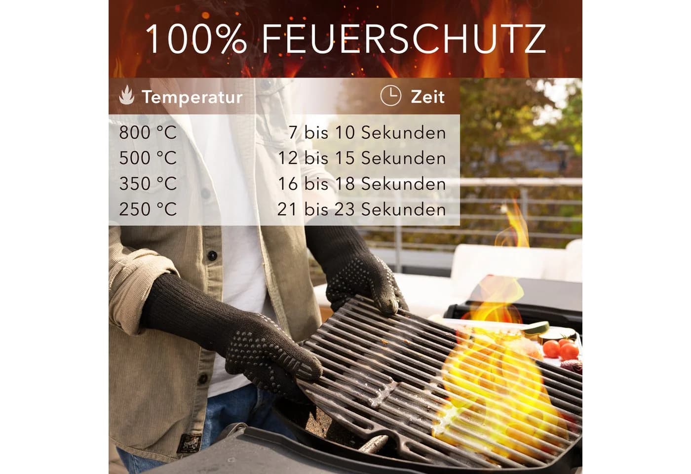 AVANA Grillhandschuhe Schwarz Hitzebeständig bis 800°C - Bild 3