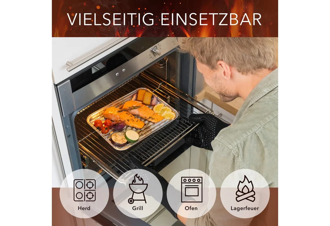 AVANA Grillhandschuhe Schwarz Hitzebeständig bis 800°C - Bild 4