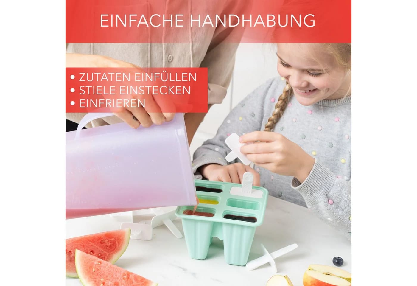 AVANA Eisform Silikon 6er-Set Türkis BPA-frei Wiederverwendbar - Bild 3