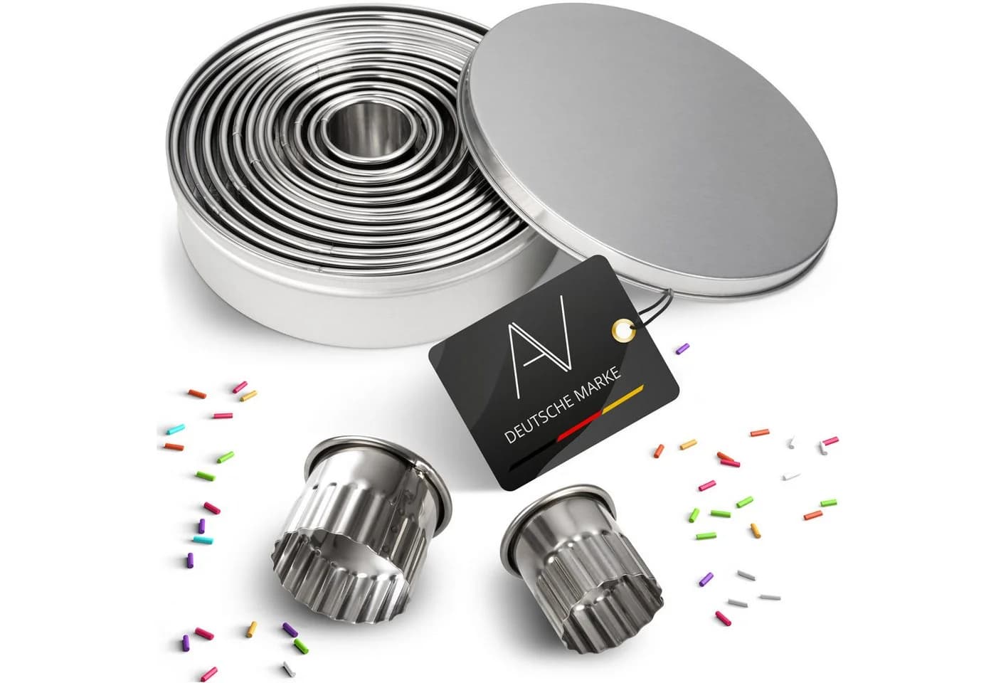 AVANA 12er-Set Ausstechformen Edelstahl Gewellt Silber - Bild 2