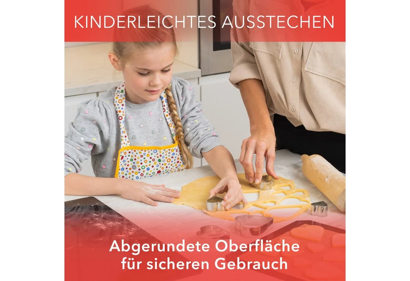 AVANA 5er-Set Edelstahl Herz-Ausstecher Rostfrei Silber - Bild 3