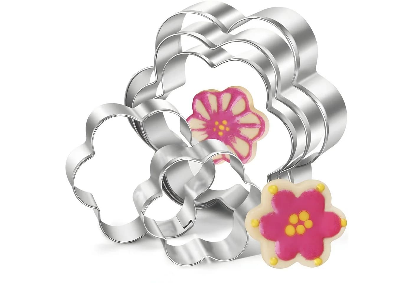 AVANA Blumen Ausstecher Set 5-tlg. Edelstahl Silber - Bild 2