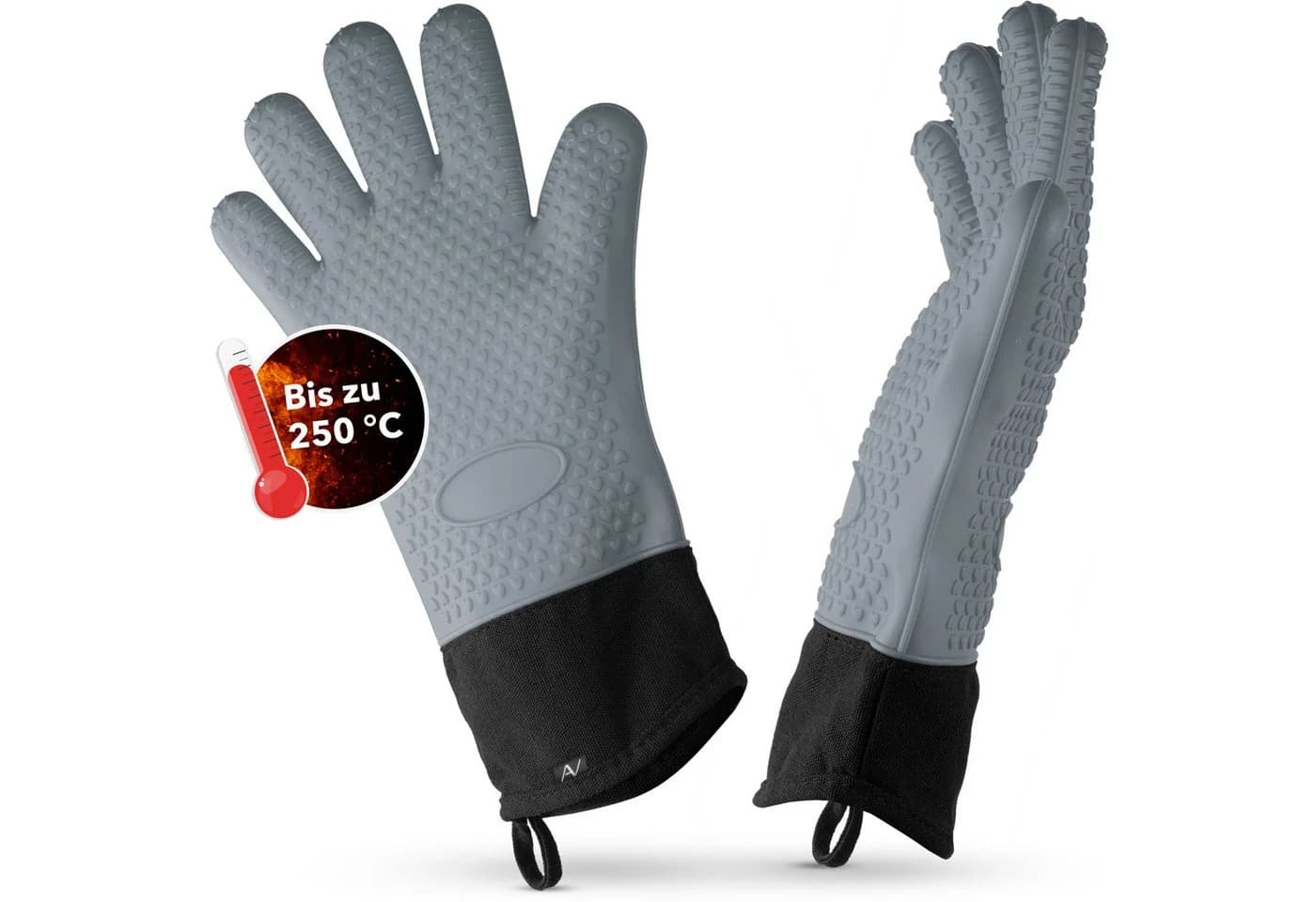 AVANA Topfhandschuhe Silikon Grau Hitzebeständig bis 250°C - Bild 2