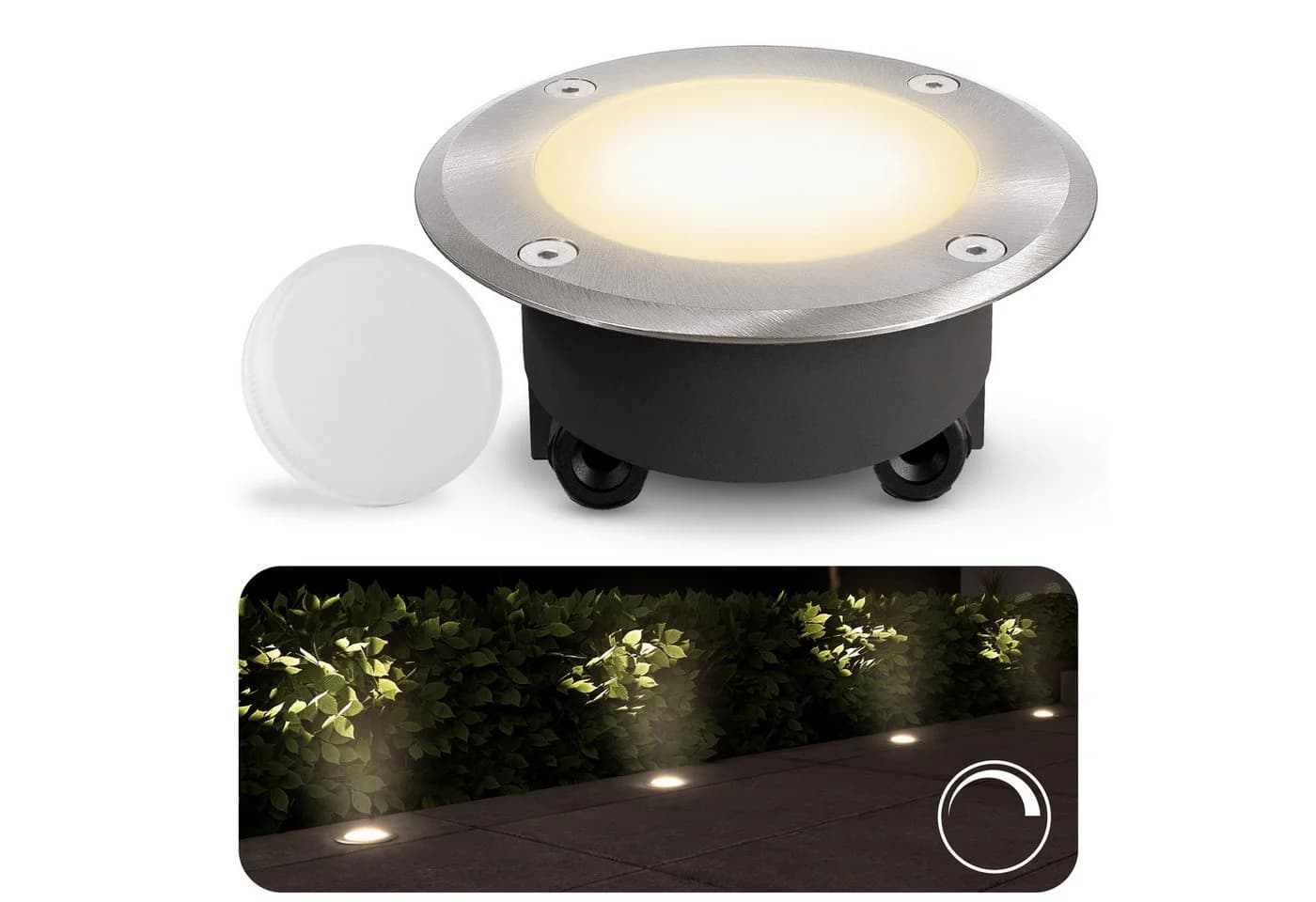 SSC-LUXon LED Gartenstrahler VISKOS Dimmbar IP67 Edelstahl Silber - Bild 3