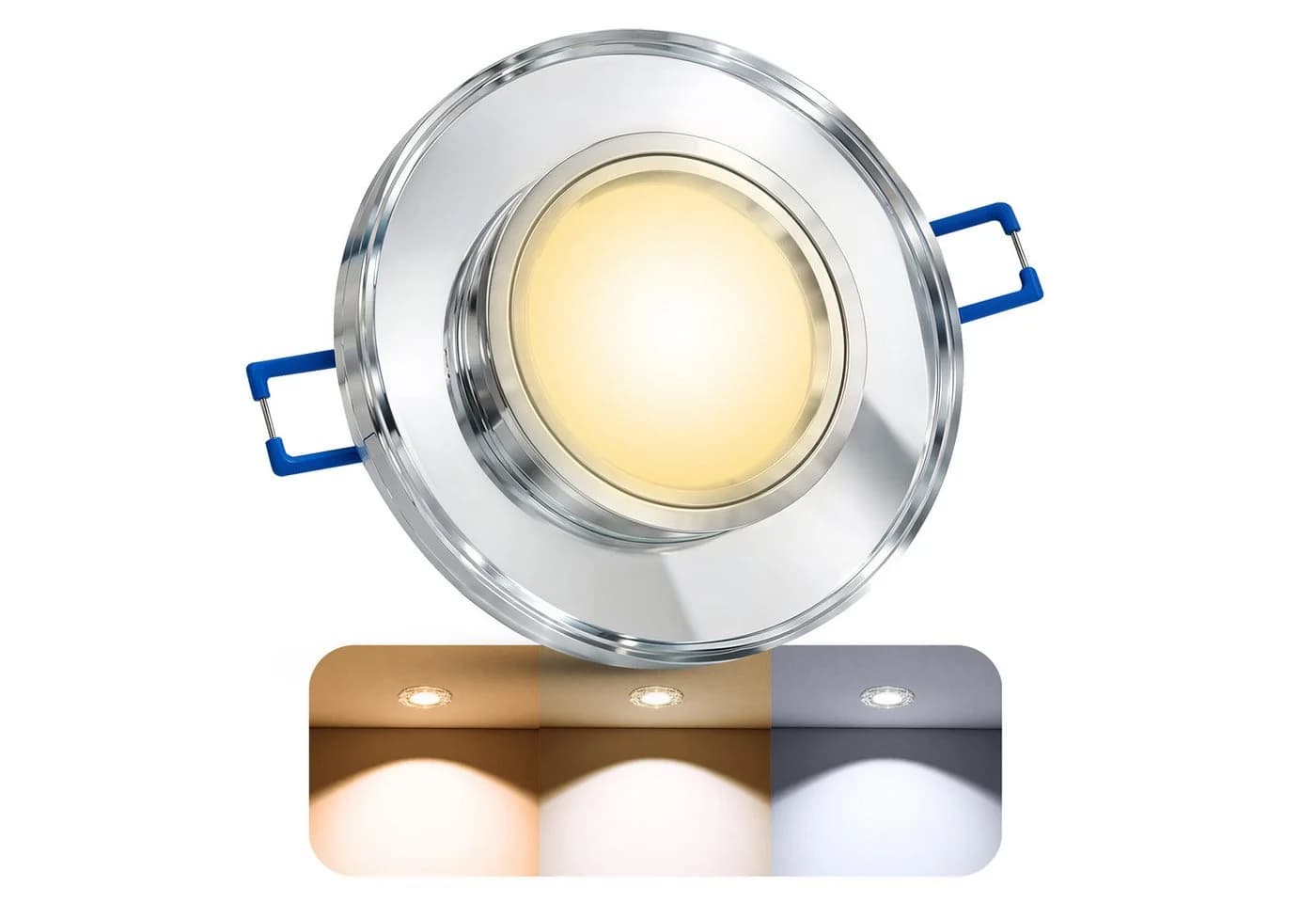 SSC-LUXon LED Einbaustrahler ALINA Glas Aluminium Silber GU10 - Bild 2