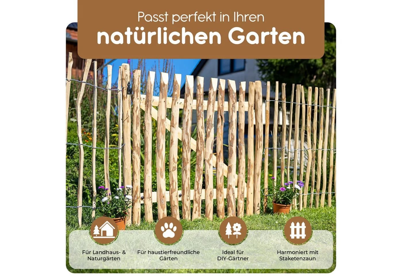 BooGardi Gartentor Haselnuss 100cm Breite - Bild 3