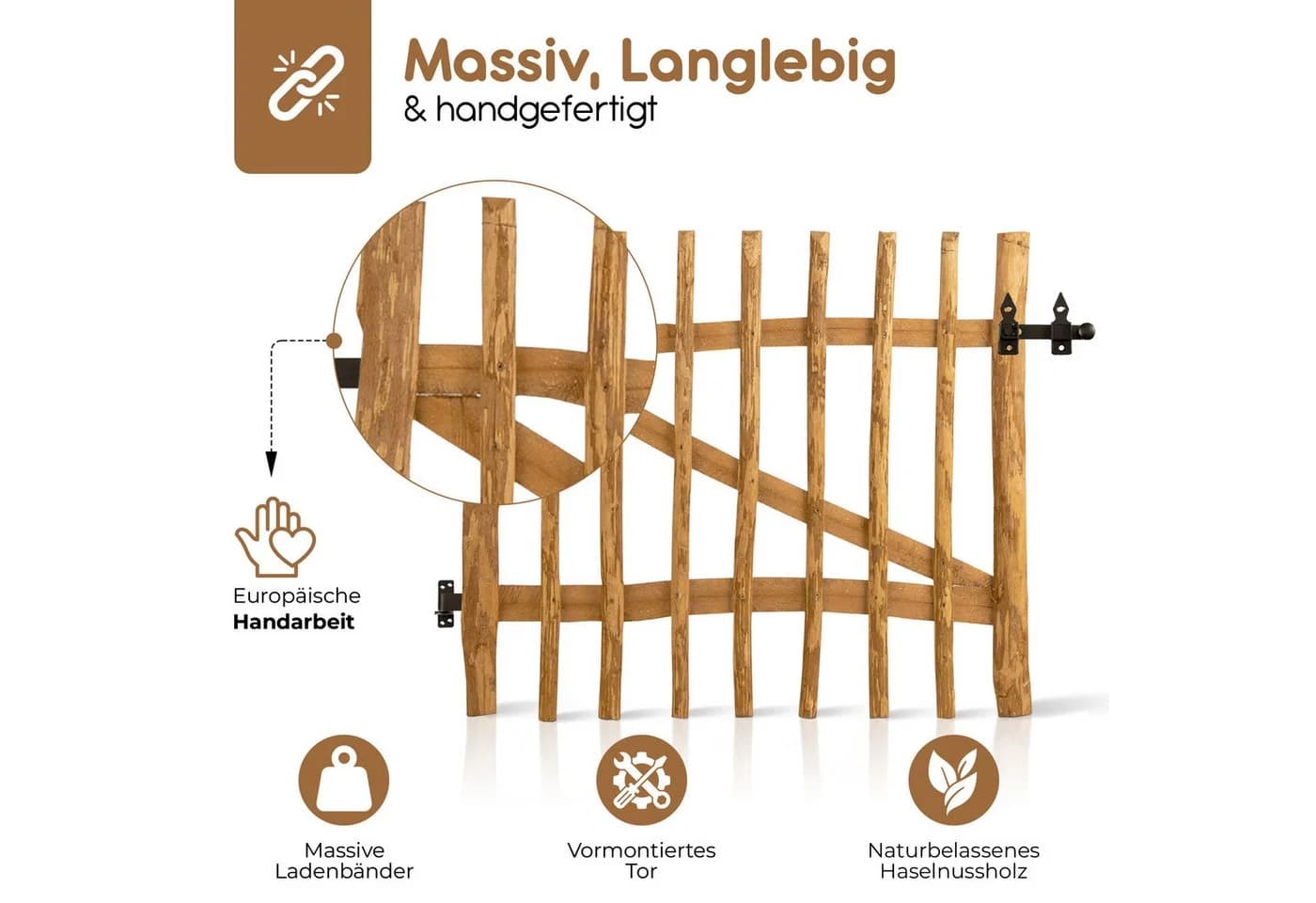 BooGardi Gartentor Haselnuss 100cm Breite - Bild 4