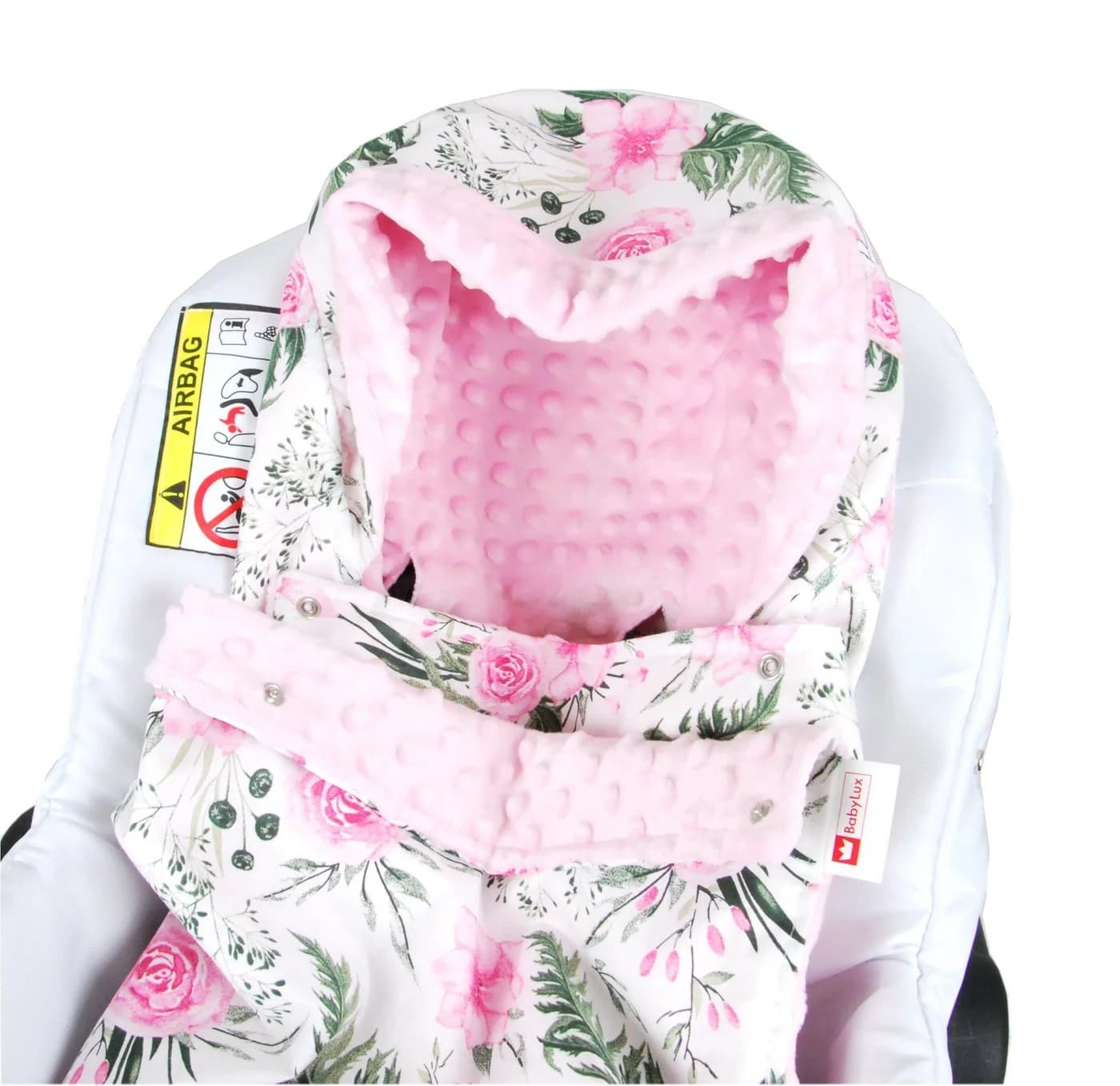 BabyLux Einschlagdecke Rosa + Wilde Blüten 90x90 cm