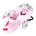 BabyLux Einschlagdecke Rosa + Wilde Blüten 90x90 cm Bild 2