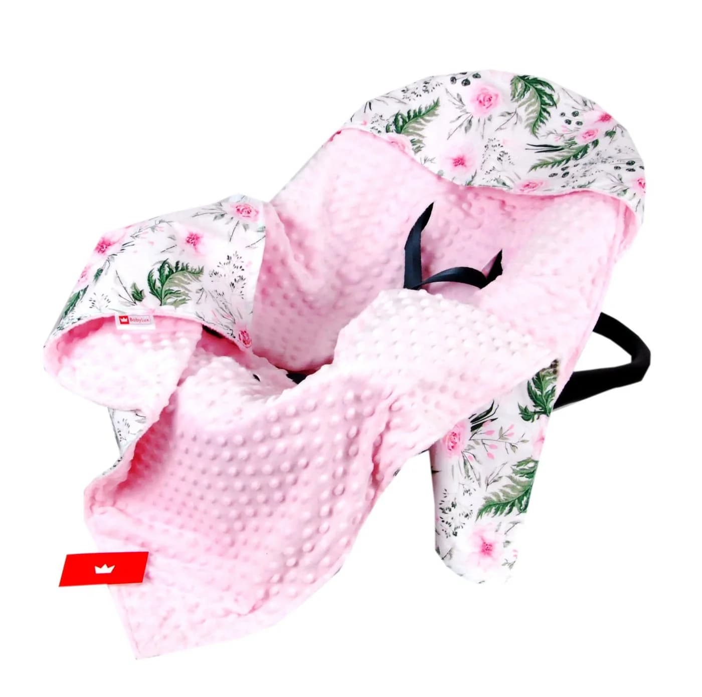 BabyLux Einschlagdecke Rosa + Wilde Blüten 90x90 cm - Bild 2