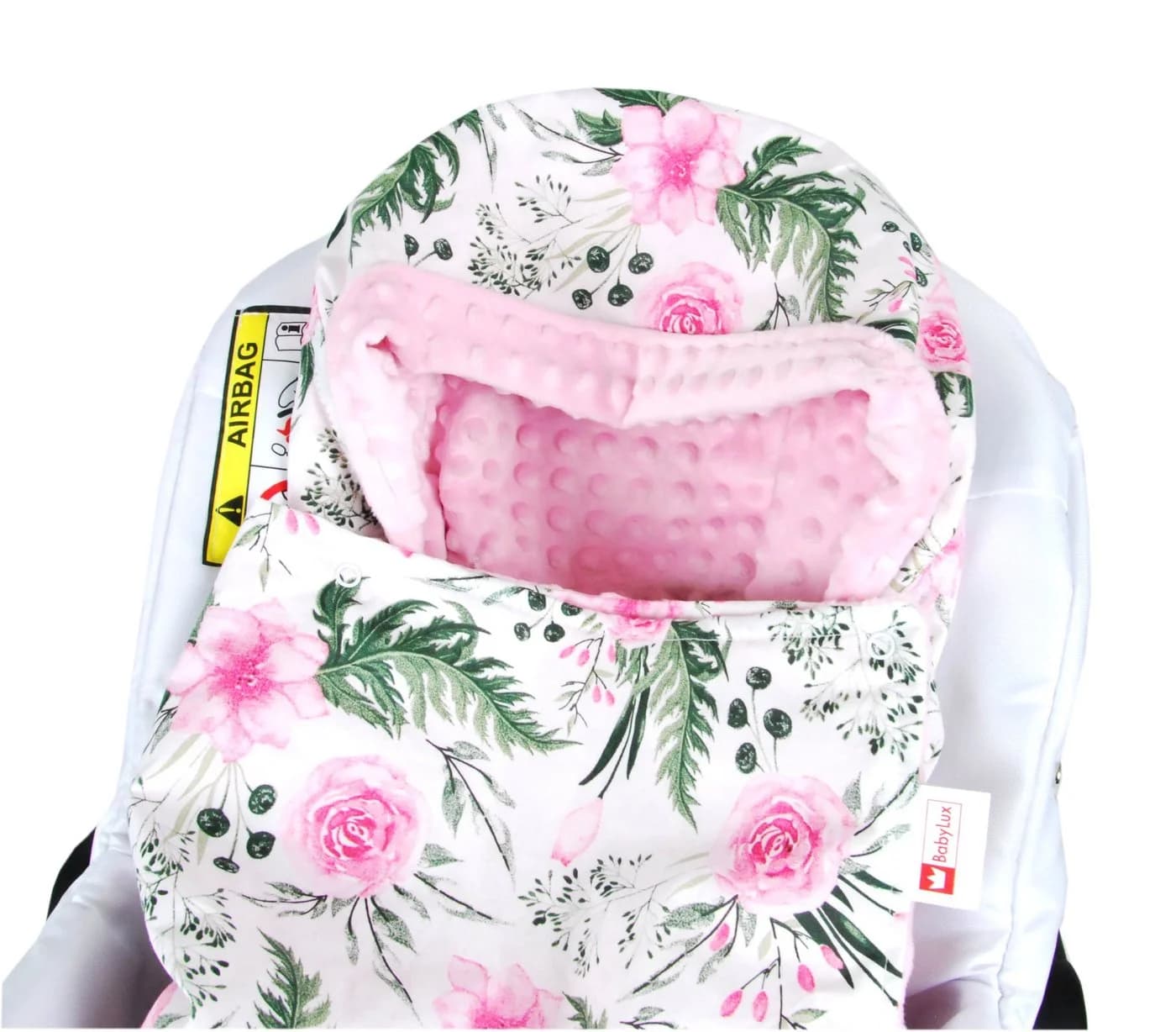 BabyLux Einschlagdecke Rosa + Wilde Blüten 90x90 cm - Bild 3