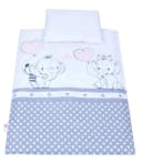 BabyLux Babybettbezug 2tlg. Set Elefanten Coral Kinderwagen Bettwäsche Bild 1