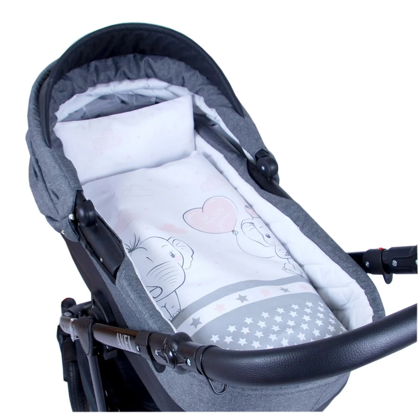 BabyLux Babybettbezug 2tlg. Set Elefanten Coral Kinderwagen Bettwäsche - Bild 2