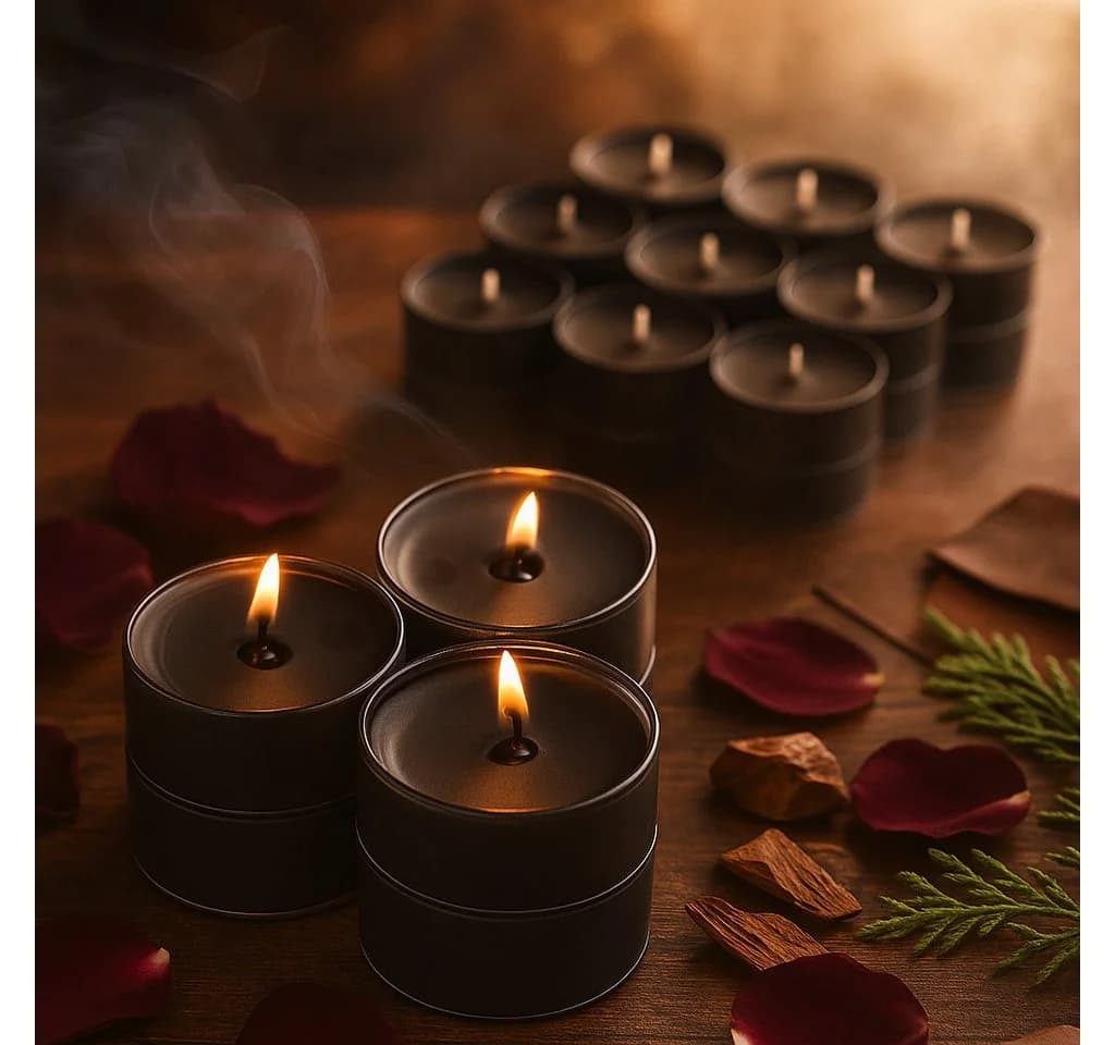 Candelo Duftteelichter Schwarz 24er Set - Black Rose - Bild 4