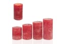 Candelo Stumpenkerze 4er Set Rustik Kerzen Adventskranz Rot Bild 2