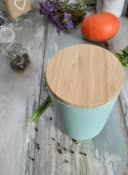 Sendez Vorratsdose mit Holzdeckel aus Porzellan Türkis Bild 4