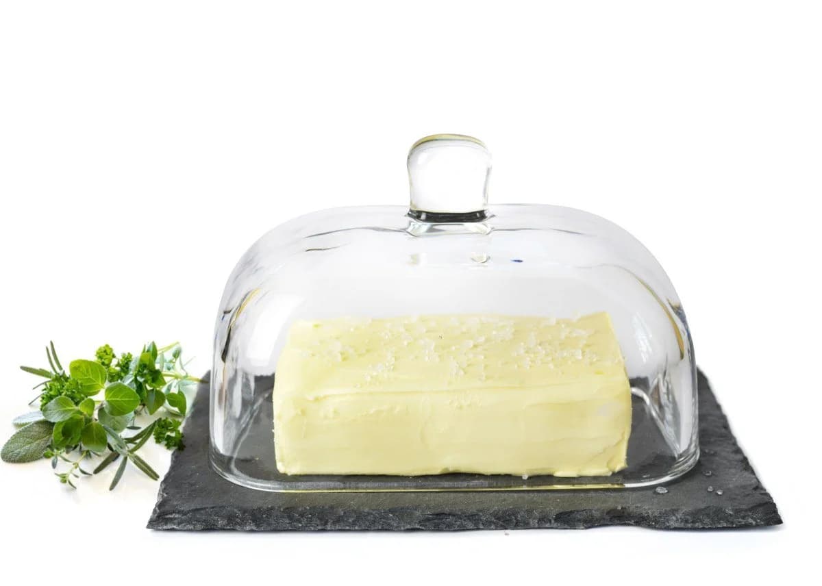Sendez Butterdose auf Schieferplatte mit Glasglocke - Bild 2