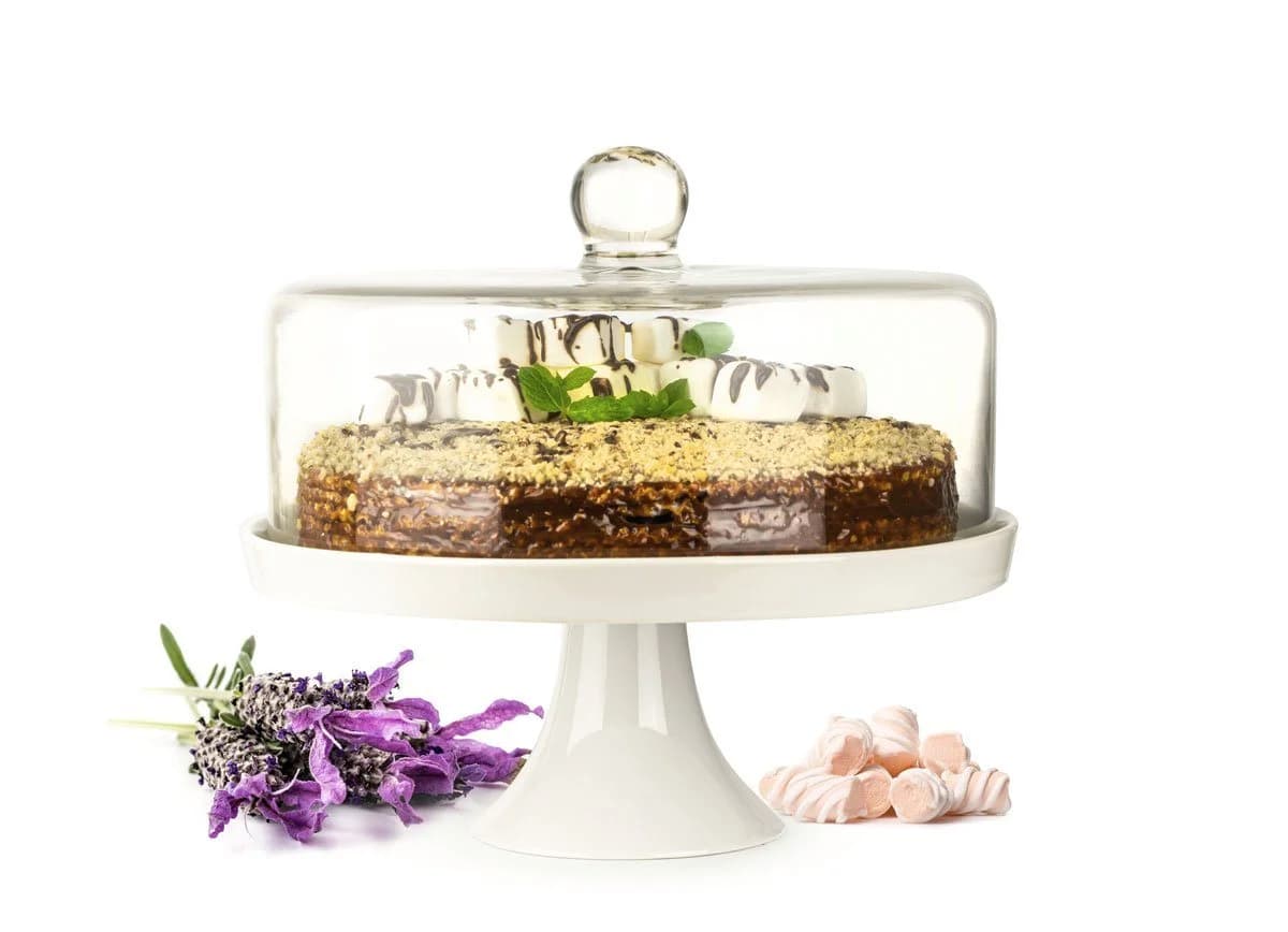 Sendez Tortenplatte Glasglocke mit Porzellanfuß - Bild 2