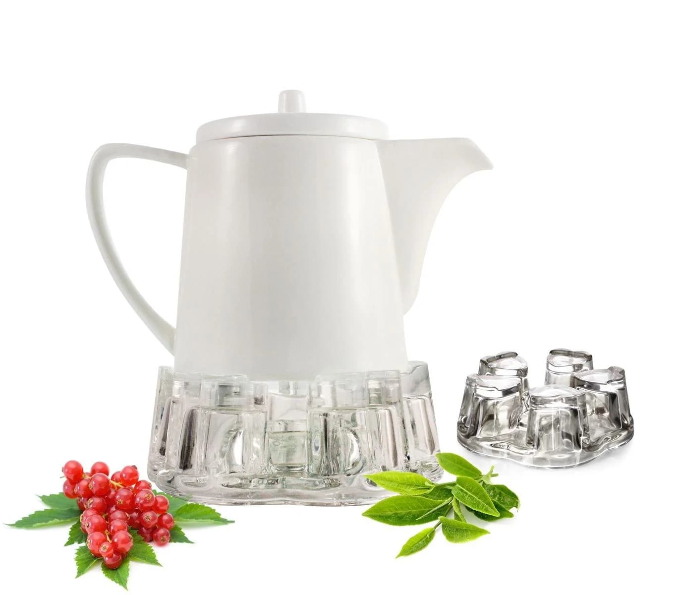 Sendez Teekanne aus Porzellan mit Glas-Stövchen - Bild 2