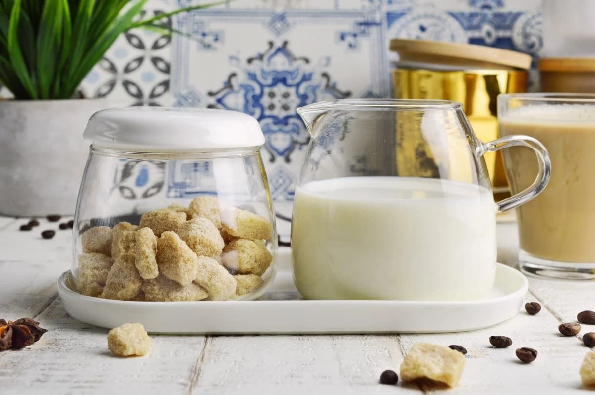 Sendez Milch- und Zuckerset 4-teilig Glas & Porzellan
